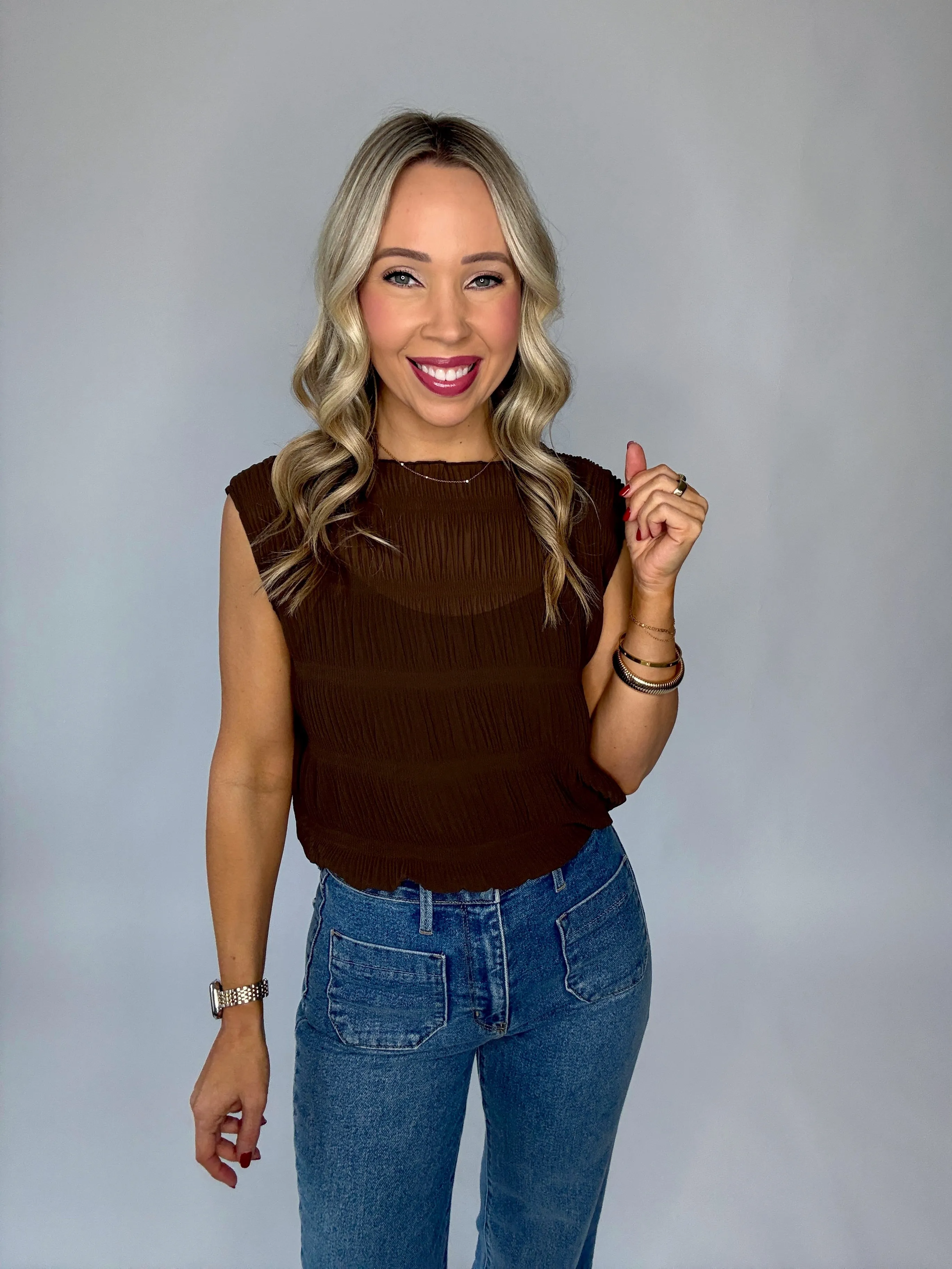 Luxe Layer Duo Top - Brown