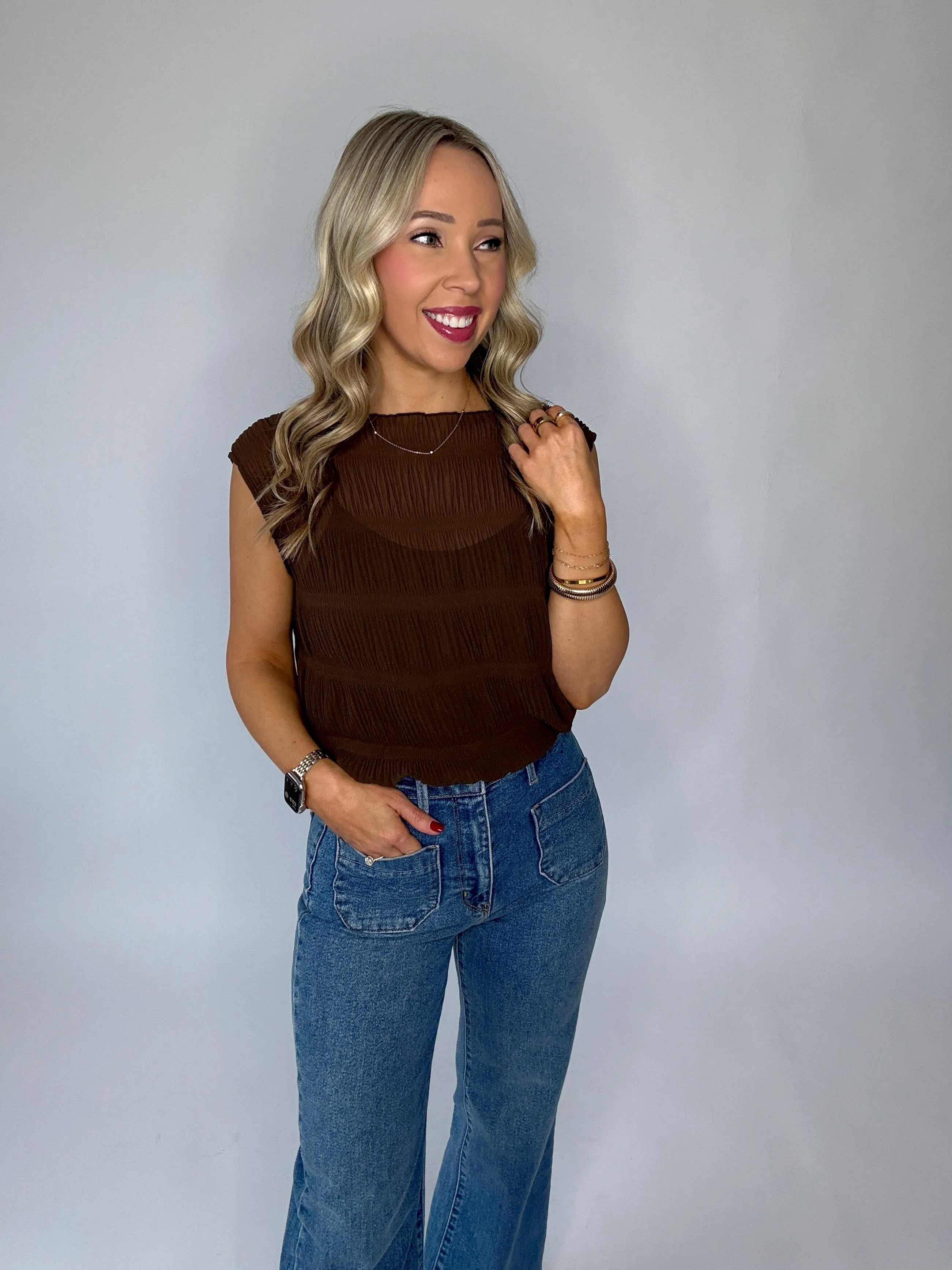 Luxe Layer Duo Top - Brown