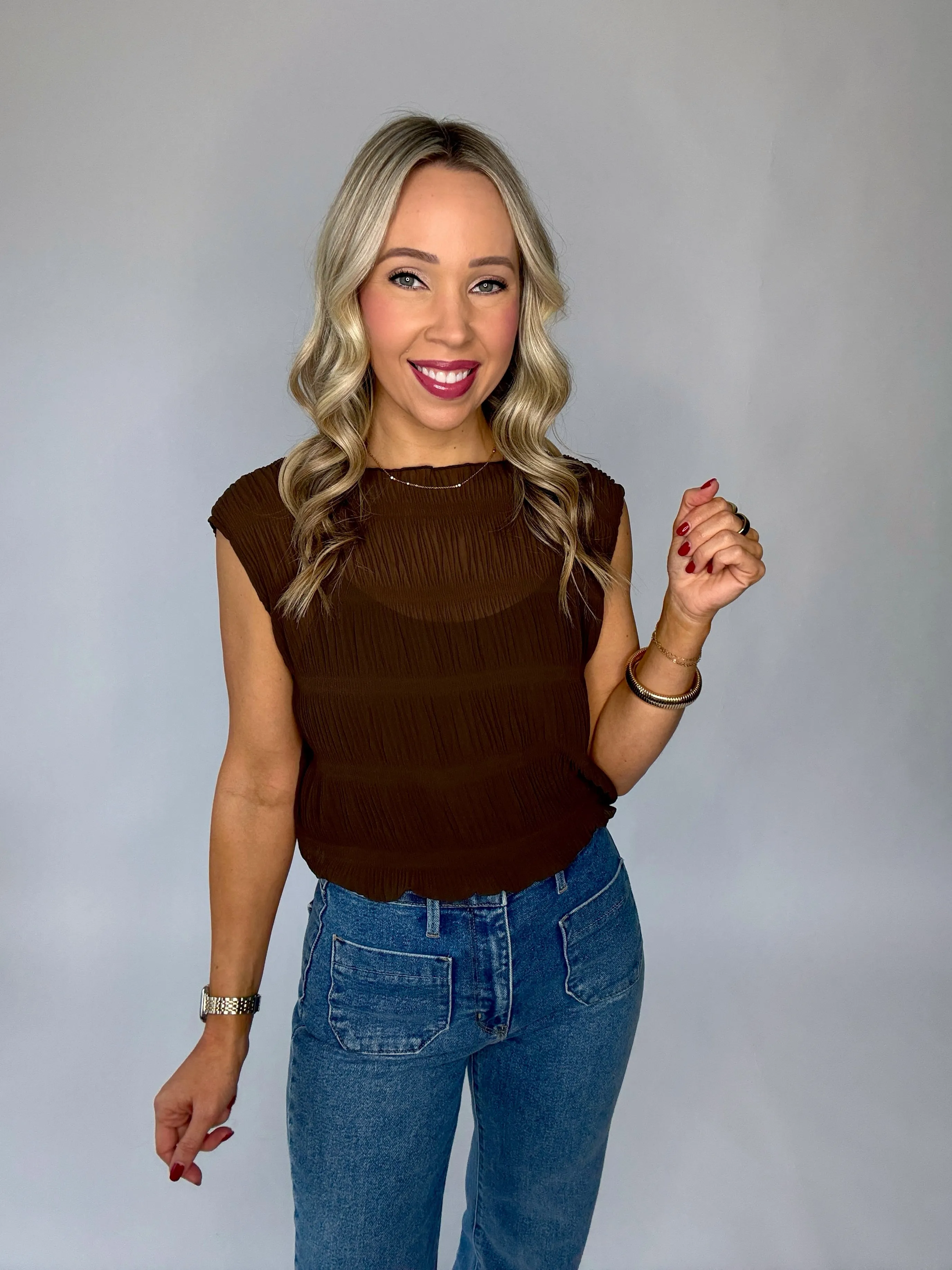 Luxe Layer Duo Top - Brown
