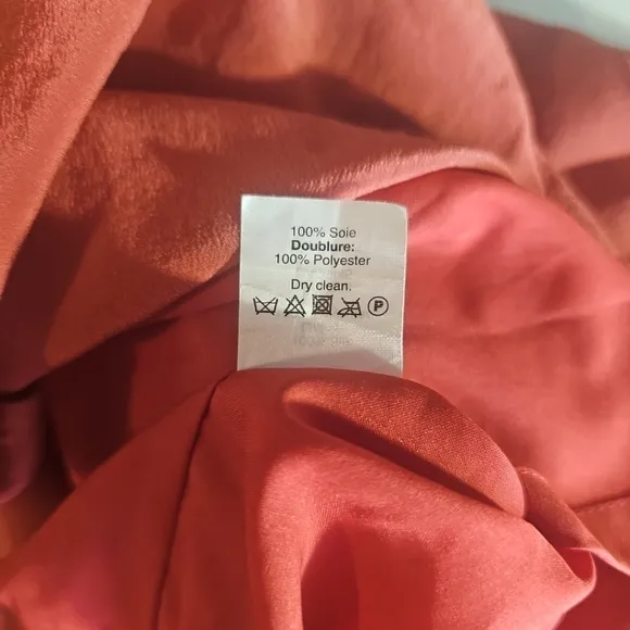 Madewell 100% Silk Pocketed Skyway Cami Dress Red Orange Size 6 NWOT
