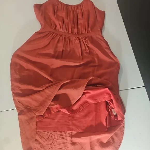 Madewell 100% Silk Pocketed Skyway Cami Dress Red Orange Size 6 NWOT