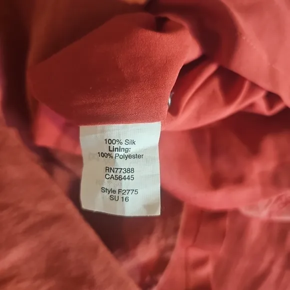 Madewell 100% Silk Pocketed Skyway Cami Dress Red Orange Size 6 NWOT