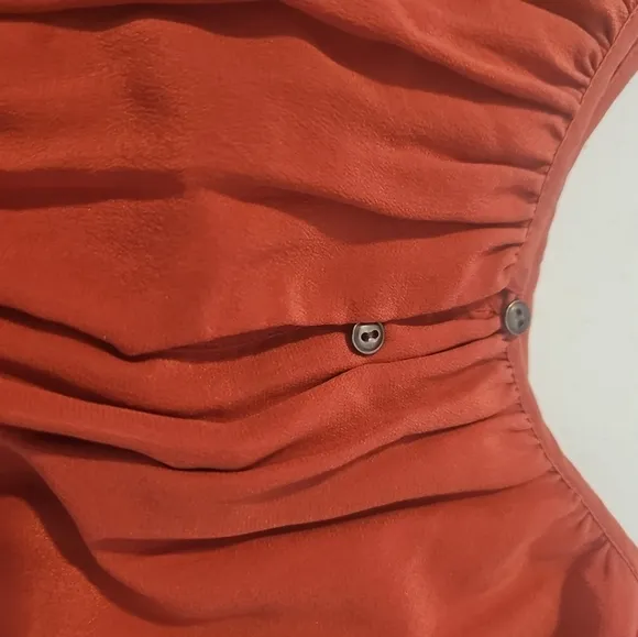 Madewell 100% Silk Pocketed Skyway Cami Dress Red Orange Size 6 NWOT