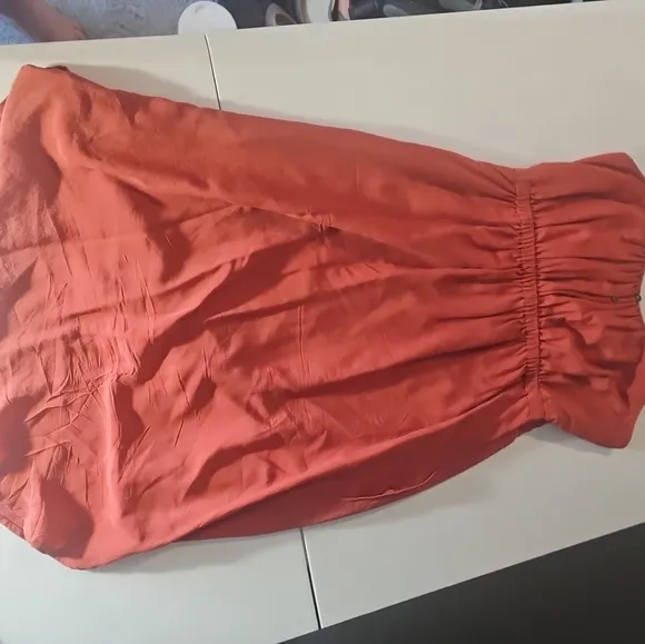 Madewell 100% Silk Pocketed Skyway Cami Dress Red Orange Size 6 NWOT