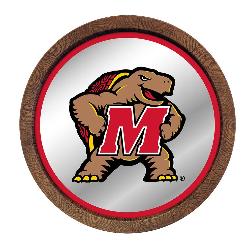 Maryland Terrapins: Mascot - Mirrored Barrel Top Mirrored Wall Sign