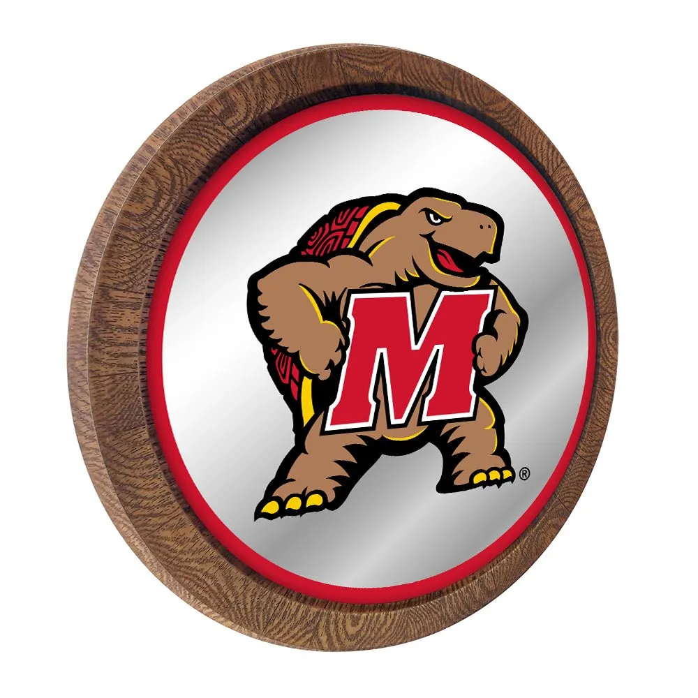 Maryland Terrapins: Mascot - Mirrored Barrel Top Mirrored Wall Sign