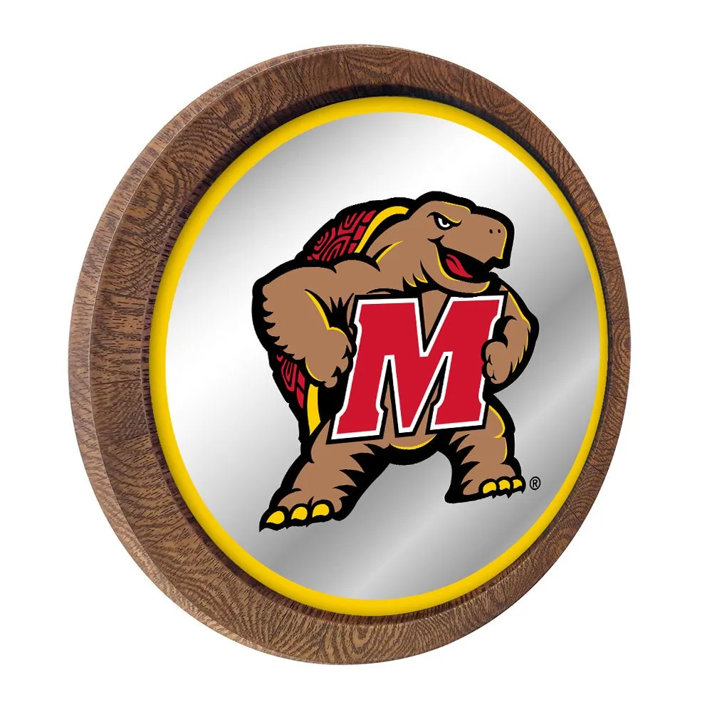Maryland Terrapins: Mascot - Mirrored Barrel Top Mirrored Wall Sign