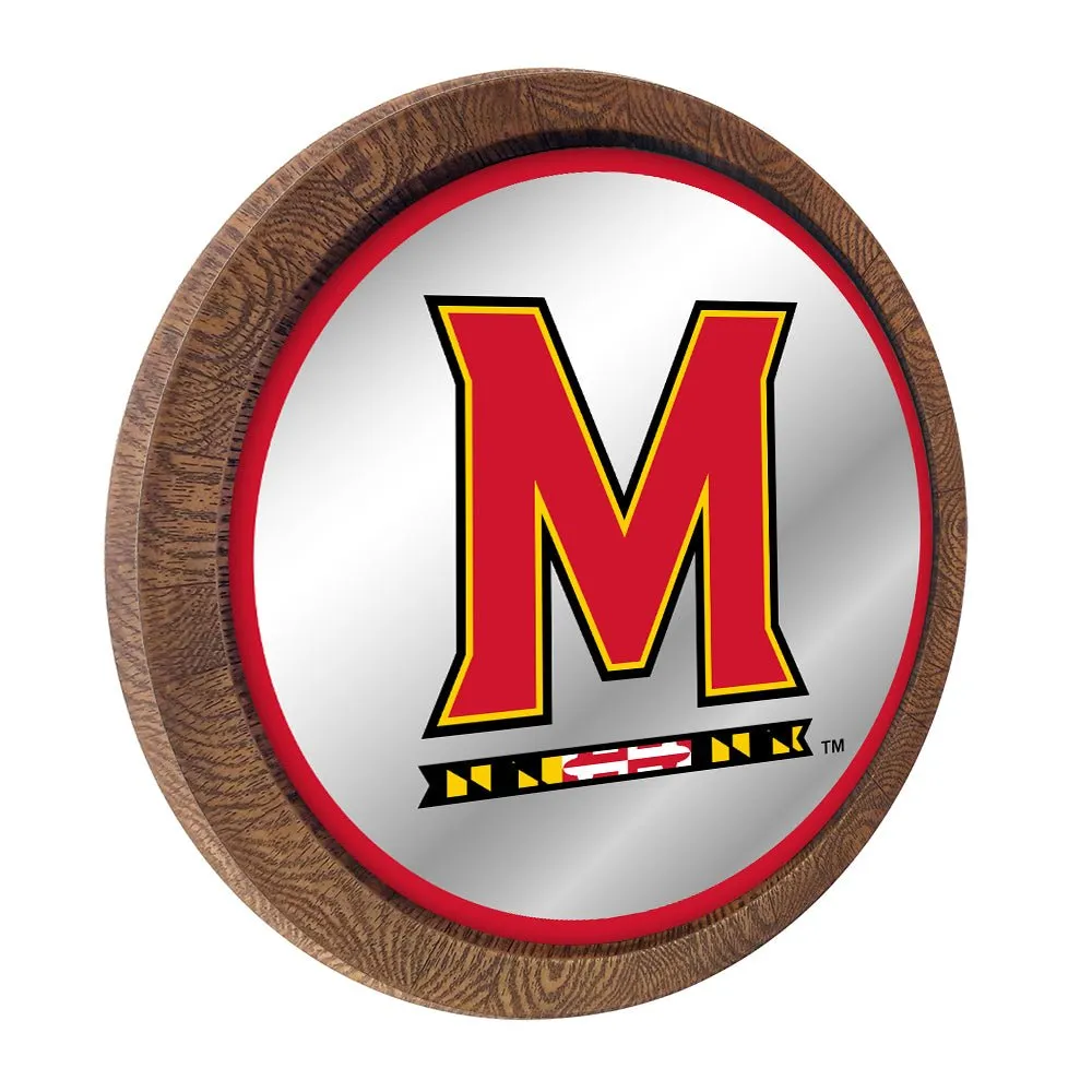 Maryland Terrapins: Mirrored Barrel Top Mirrored Wall Sign