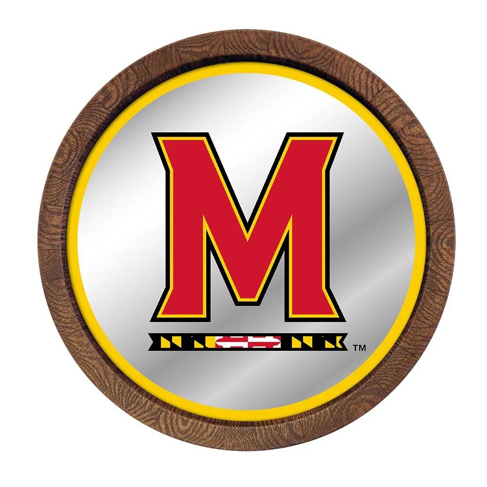 Maryland Terrapins: Mirrored Barrel Top Mirrored Wall Sign
