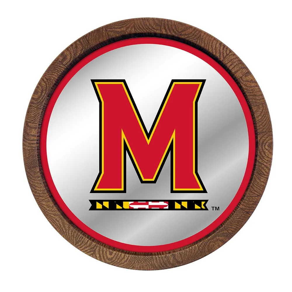 Maryland Terrapins: Mirrored Barrel Top Mirrored Wall Sign