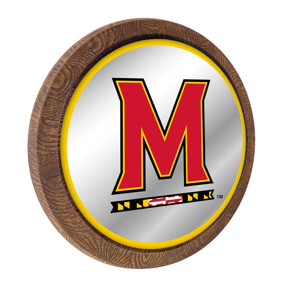 Maryland Terrapins: Mirrored Barrel Top Mirrored Wall Sign