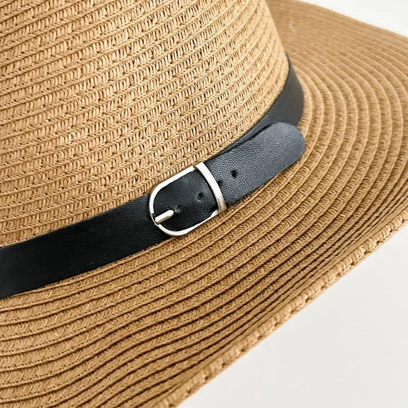 Men Western Cowboy Hat Vintage Men's Gentleman Lady Jazz Cowgirl With Leather Wide Brim Cloche Church Sombrero Hombre Caps
