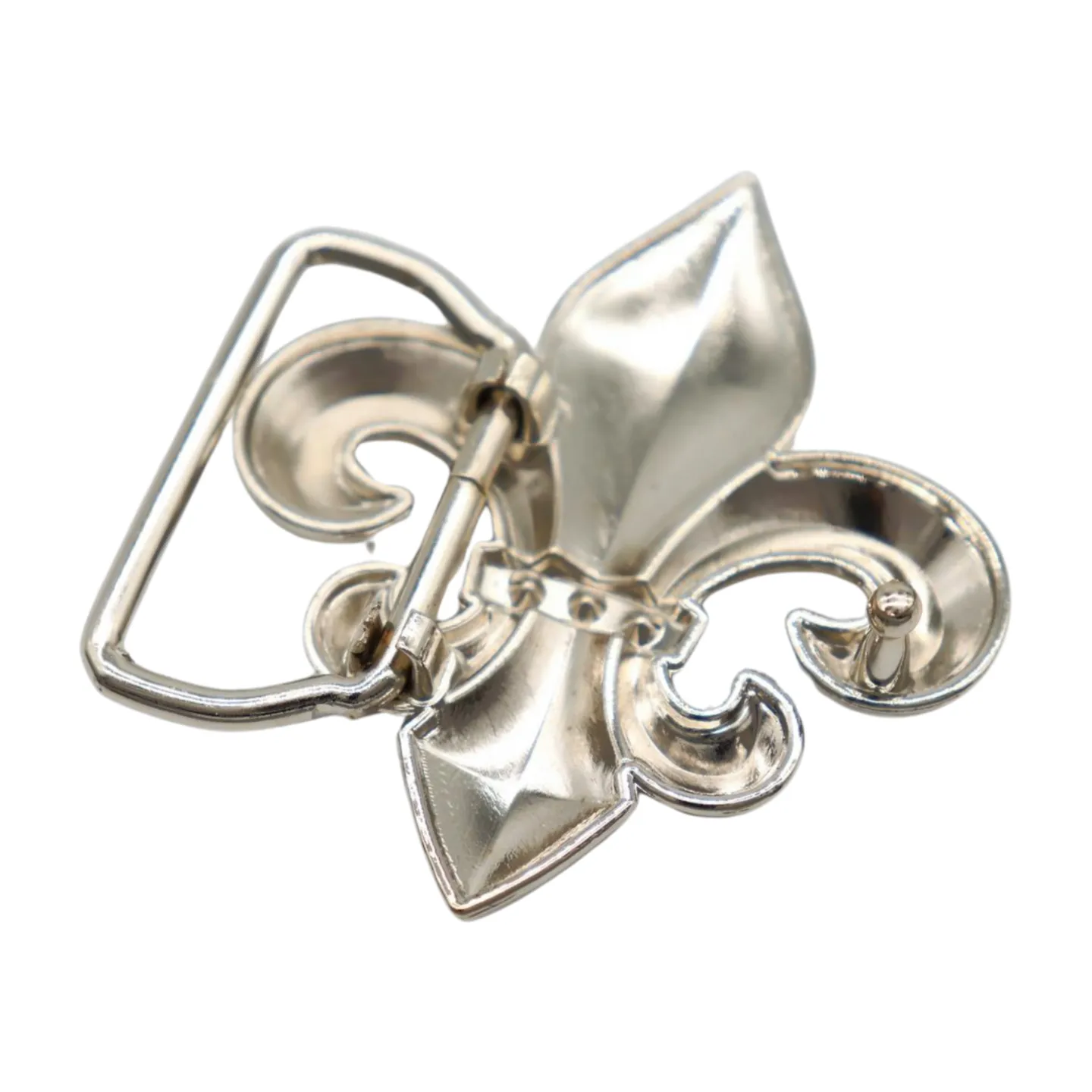 Men Women Teen Silver Metal MINI Belt Buckle Western Fashion Fleur De Lis Lily Flower