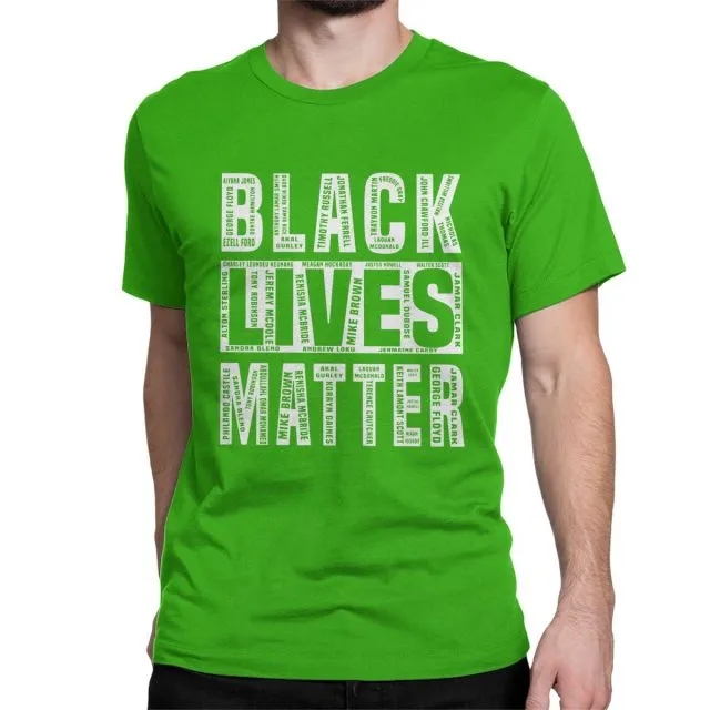 Men's Black Lives Matter T Shirt Justice for George Floyd Equal Racism Racist 100% Cotton Tops Short Sleeve Tees Classic T-Shirt