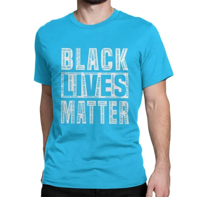 Men's Black Lives Matter T Shirt Justice for George Floyd Equal Racism Racist 100% Cotton Tops Short Sleeve Tees Classic T-Shirt