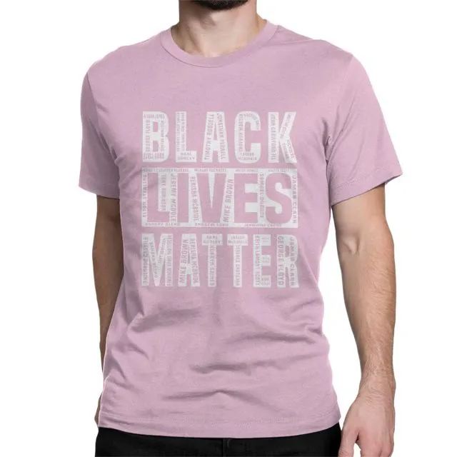 Men's Black Lives Matter T Shirt Justice for George Floyd Equal Racism Racist 100% Cotton Tops Short Sleeve Tees Classic T-Shirt