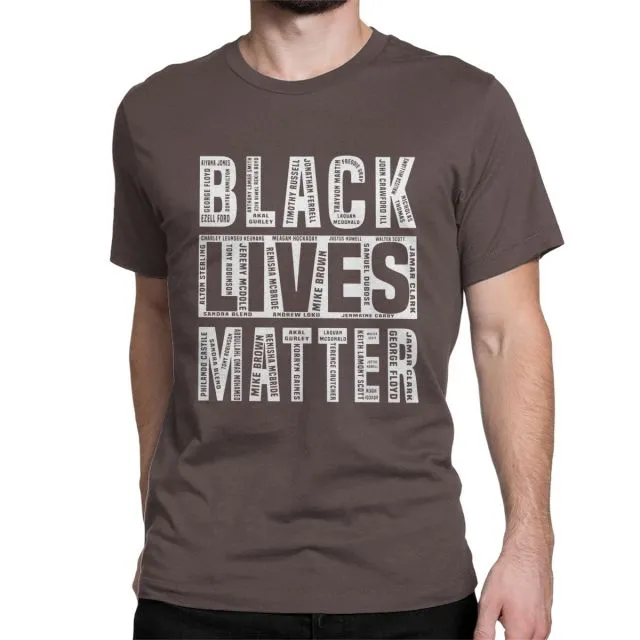 Men's Black Lives Matter T Shirt Justice for George Floyd Equal Racism Racist 100% Cotton Tops Short Sleeve Tees Classic T-Shirt