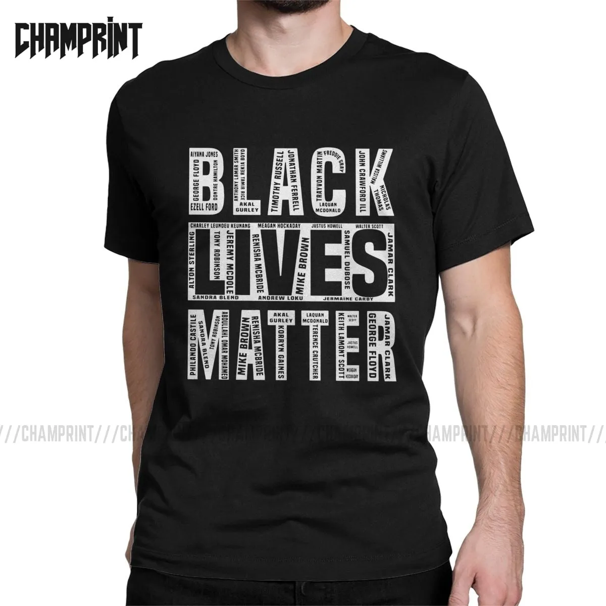 Men's Black Lives Matter T Shirt Justice for George Floyd Equal Racism Racist 100% Cotton Tops Short Sleeve Tees Classic T-Shirt