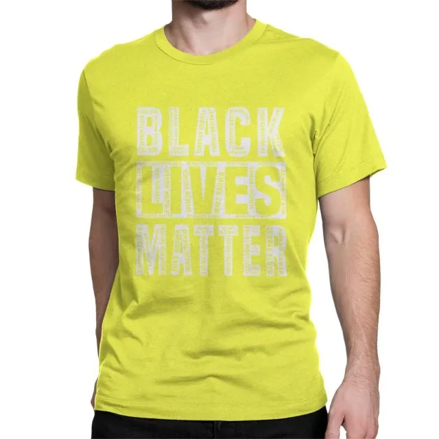 Men's Black Lives Matter T Shirt Justice for George Floyd Equal Racism Racist 100% Cotton Tops Short Sleeve Tees Classic T-Shirt