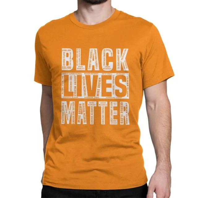 Men's Black Lives Matter T Shirt Justice for George Floyd Equal Racism Racist 100% Cotton Tops Short Sleeve Tees Classic T-Shirt