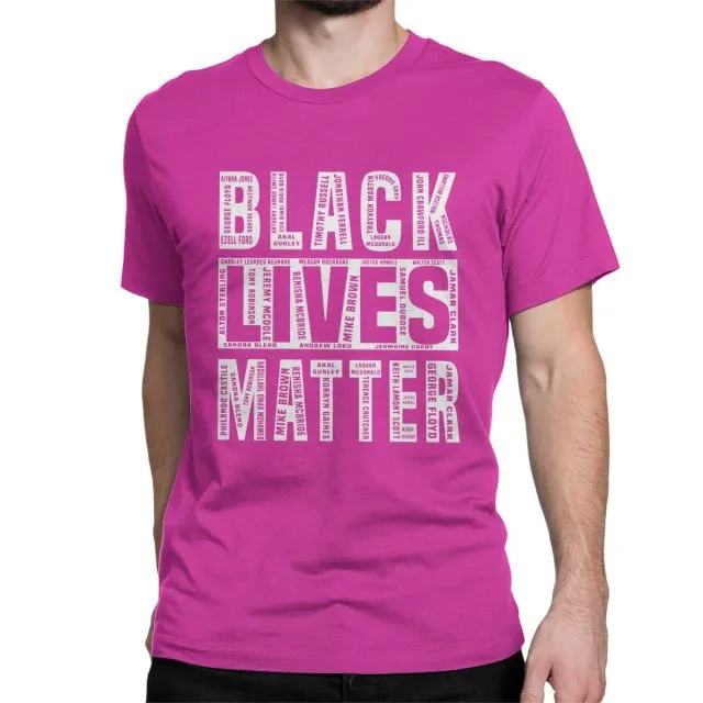 Men's Black Lives Matter T Shirt Justice for George Floyd Equal Racism Racist 100% Cotton Tops Short Sleeve Tees Classic T-Shirt