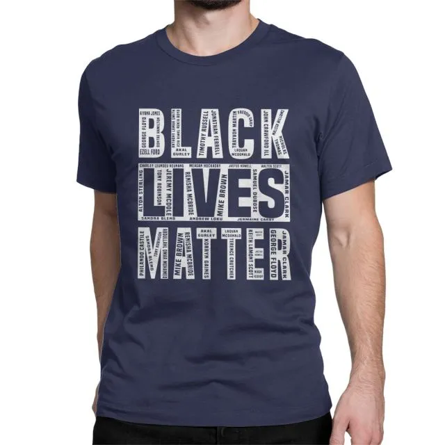 Men's Black Lives Matter T Shirt Justice for George Floyd Equal Racism Racist 100% Cotton Tops Short Sleeve Tees Classic T-Shirt