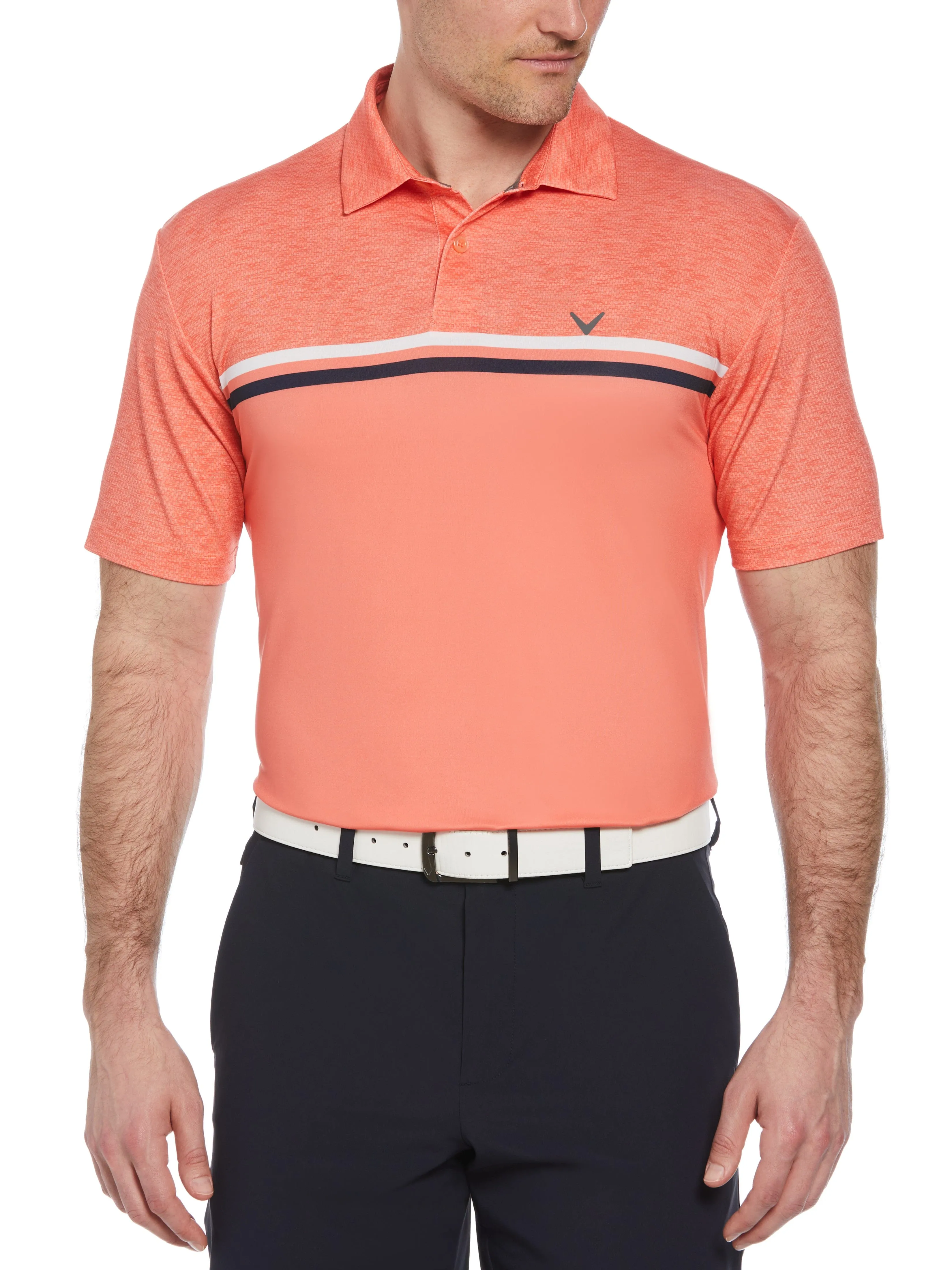 Men's Short Sleeve Engineered Printed Block Polo Shirt