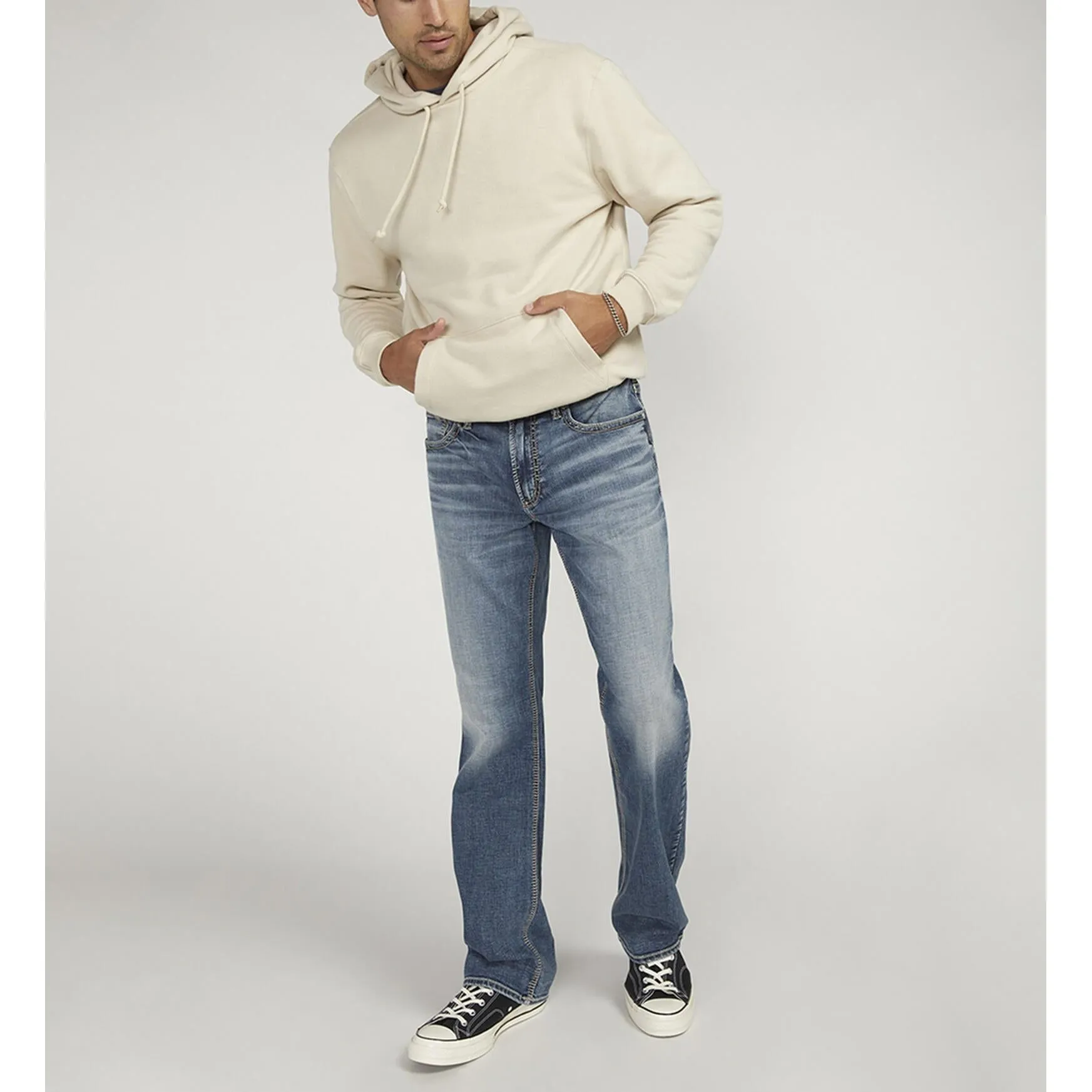 Mens Silver Zac Relaxed Stright Leg Light