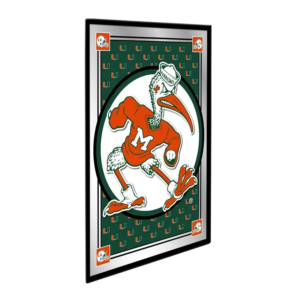 Miami Hurricanes: Team Spirit, Mascot Framed Mirrored Wall Sign