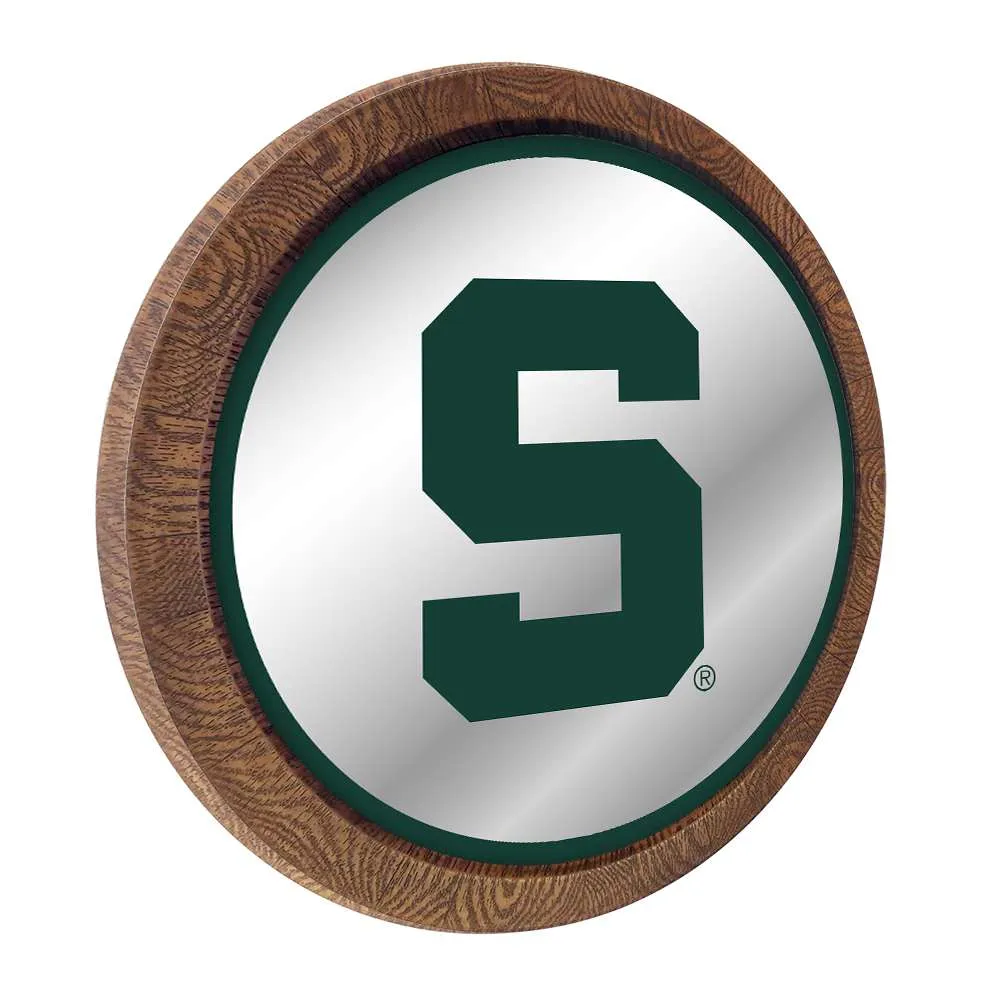 Michigan State Spartans: "Faux" Barrel Top Mirrored Wall Sign
