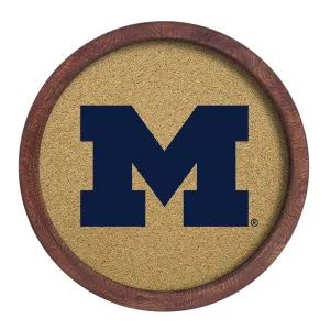 Michigan Wolverines: "Faux" Barrel Framed Cork Board