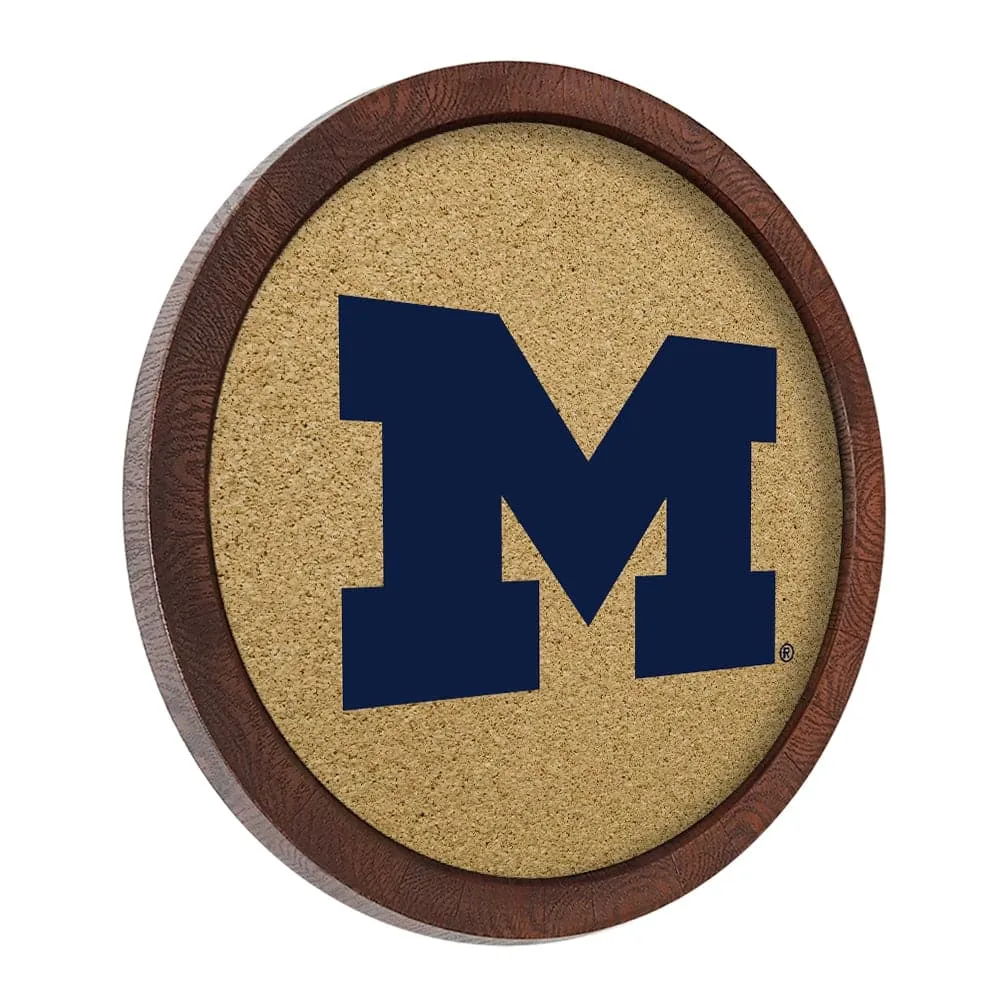 Michigan Wolverines: "Faux" Barrel Framed Cork Board