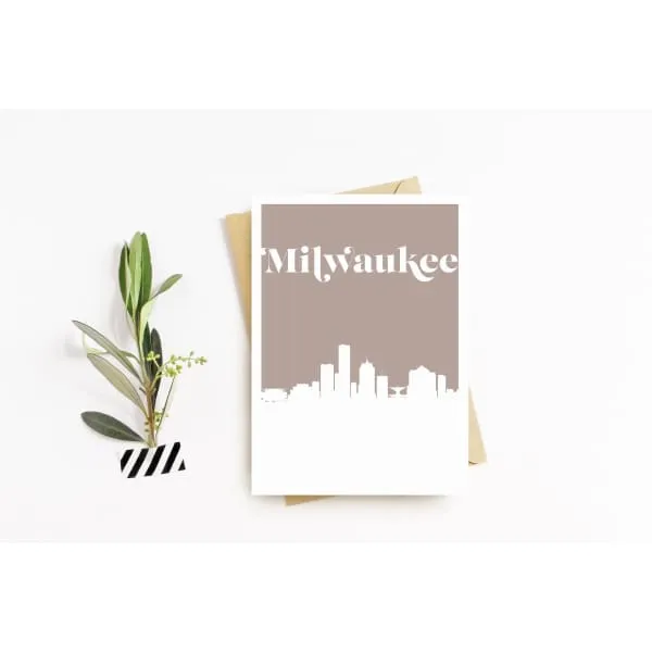 Milwaukee, Wisconsin retro inspired city skyline