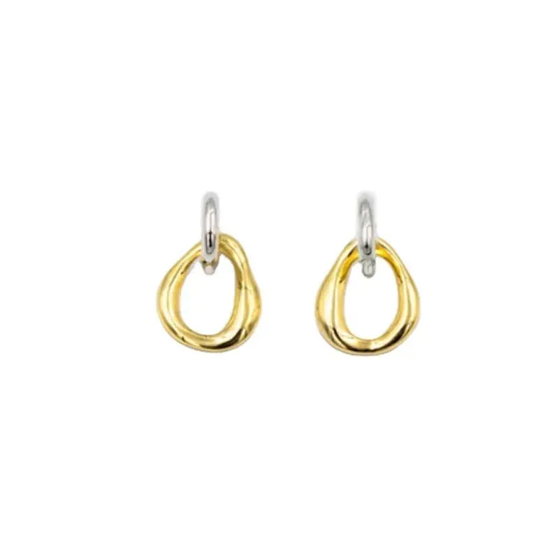 Minimalist Circles Metal Drop Earrings