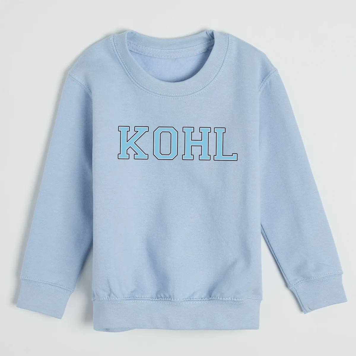 MiniVIP© Personalised Varisty Letters Baby Blue Sweatshirt