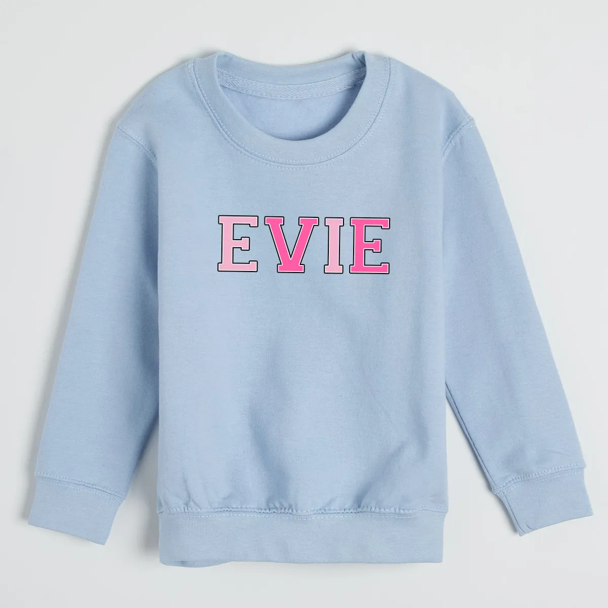 MiniVIP© Personalised Varisty Letters Baby Blue Sweatshirt