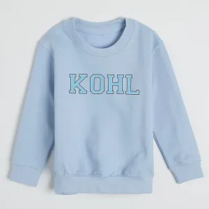 MiniVIP© Personalised Varisty Letters Baby Blue Sweatshirt