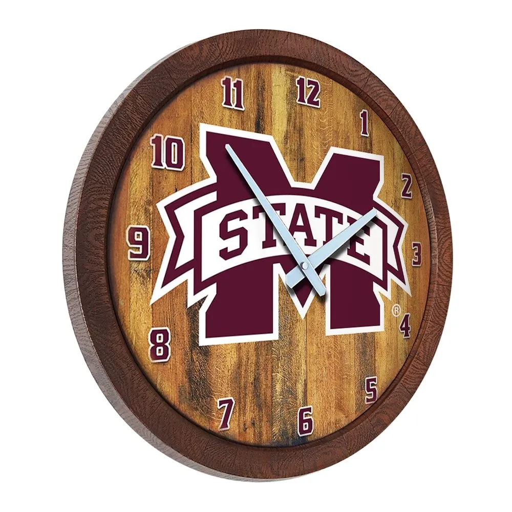 Mississippi State Bulldogs: Faux Barrel Top Wall Clock