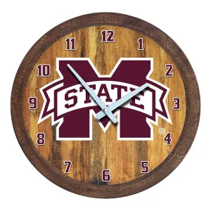 Mississippi State Bulldogs: Faux Barrel Top Wall Clock