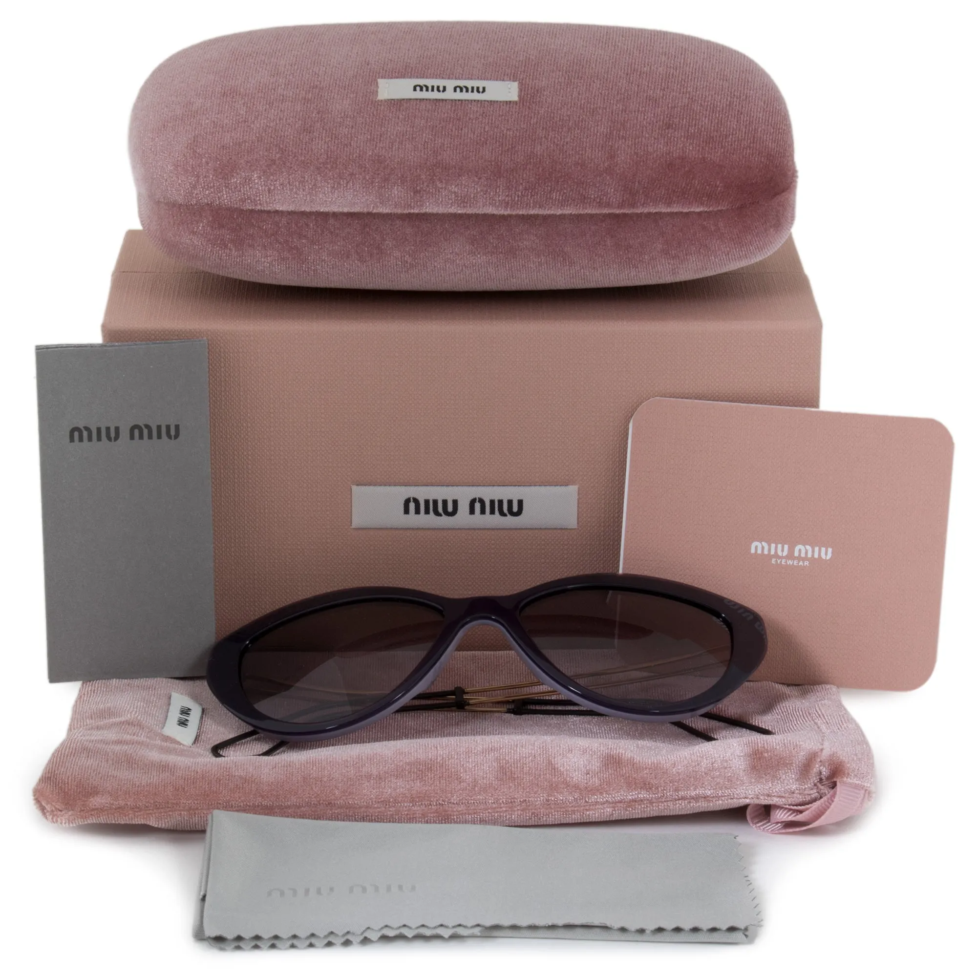 Miu Miu Cat Eye Sunglasses SMU12RS USN3E2 55 | Purple Frame | Gray Gradient Lenses