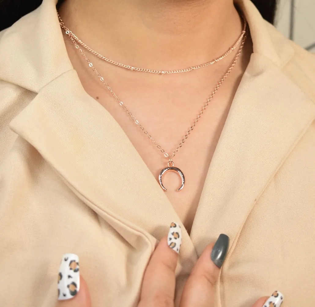 Moon Two Layer Necklace