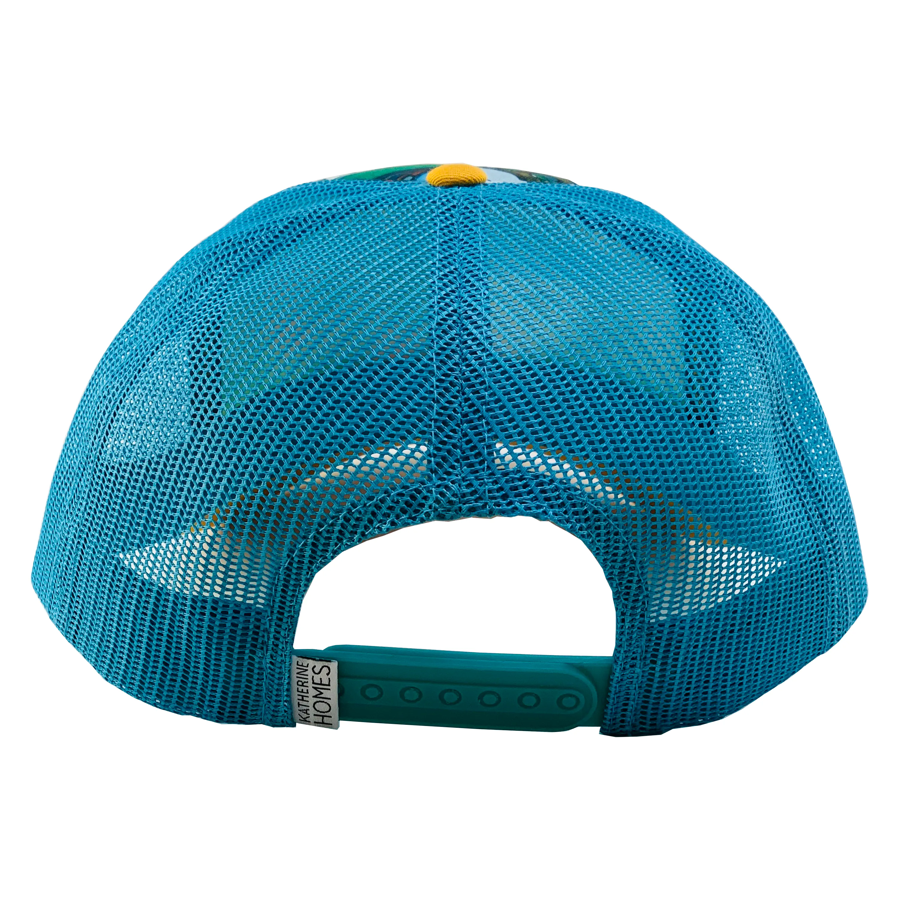 Mount Rainier Bloom | Trucker Hat | Aqua  | Camel Yellow
