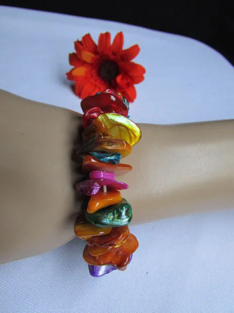 Multicolor Stone Beads Elastic Bracelet