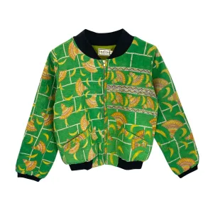 Nadia Bomber Jacket  | Vintage Kantha - Green (M)