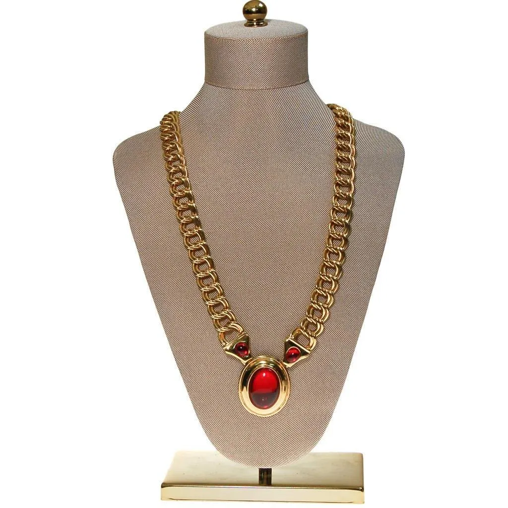 Napier Gold and Red Mogul Style Statement Necklace