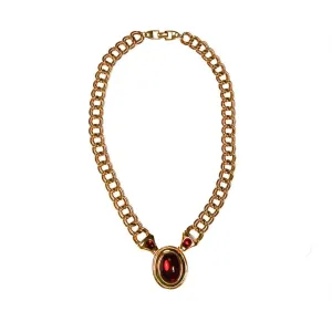Napier Gold and Red Mogul Style Statement Necklace
