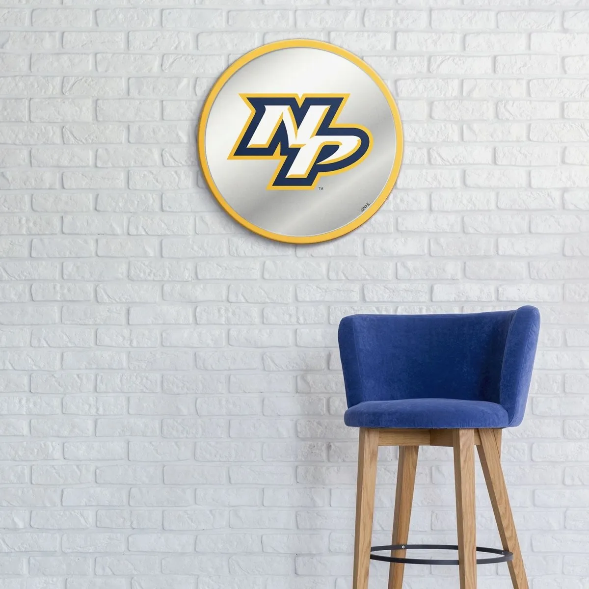 Nashville Predators: Secondary Logo - Modern Disc Mirrored Wall Sign