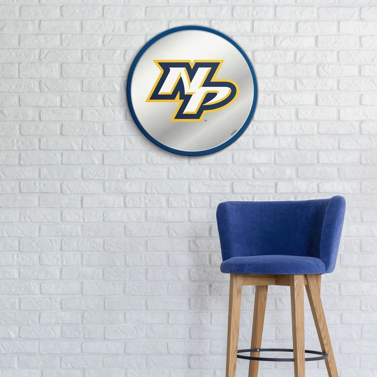 Nashville Predators: Secondary Logo - Modern Disc Mirrored Wall Sign