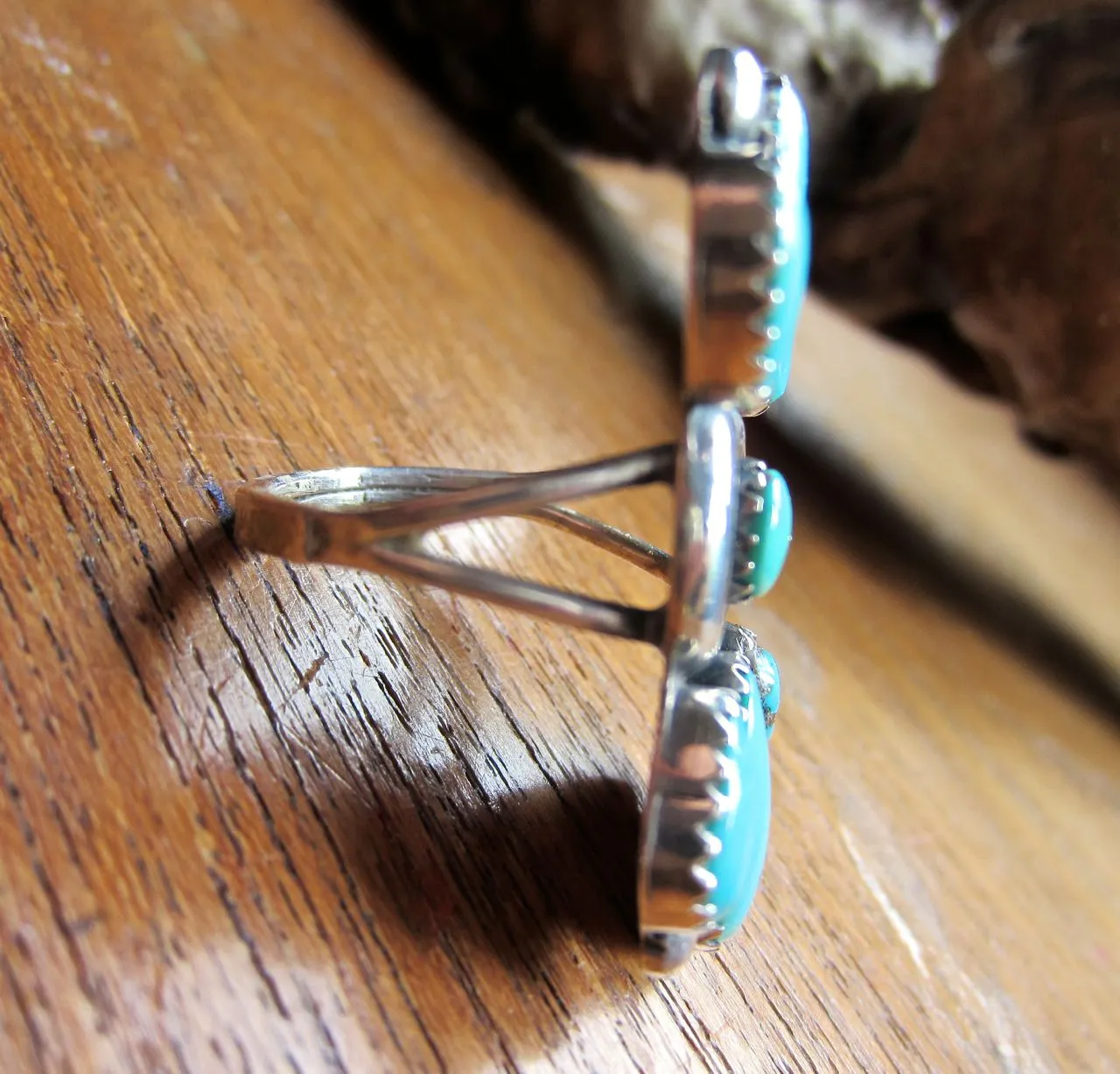 Navajo Turquoise Cluster Statement Ring