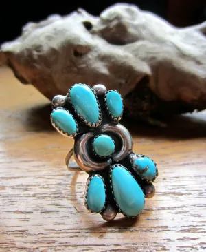 Navajo Turquoise Cluster Statement Ring